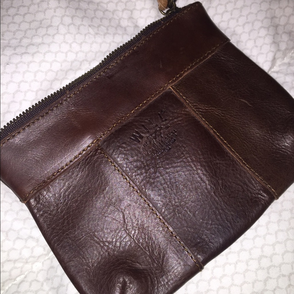 Will Leather Goods Brown Leather Clutch